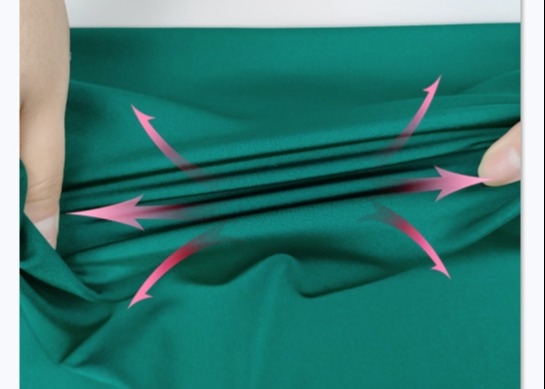 Green Shiny Recycled Lycra Nylon Spandex Fabric 4 Way Stretch For Swimwear